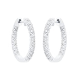 Mappin & Webb 18ct White Gold 1.00cttw Diamond 20mm Hoop Earrings
