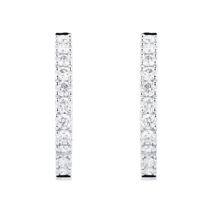 Mappin & Webb 18ct White Gold 1.00cttw Diamond 20mm Hoop Earrings