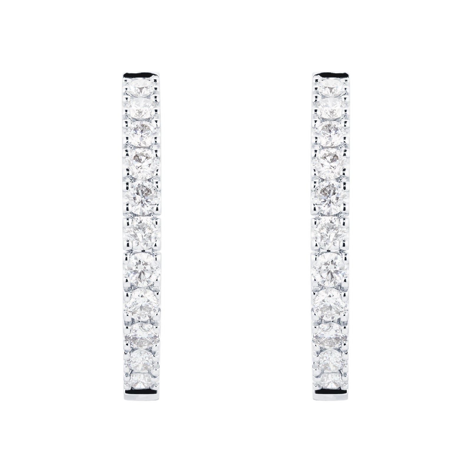 Mappin & Webb 18ct White Gold 1.00cttw Diamond 20mm Hoop Earrings