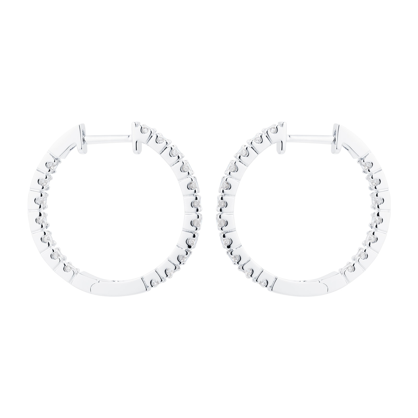 Mappin & Webb 18ct White Gold 1.00cttw Diamond 20mm Hoop Earrings Mappin & Webb 18ct White Gold 1.00cttw Diamond 20mm Hoop Earrings