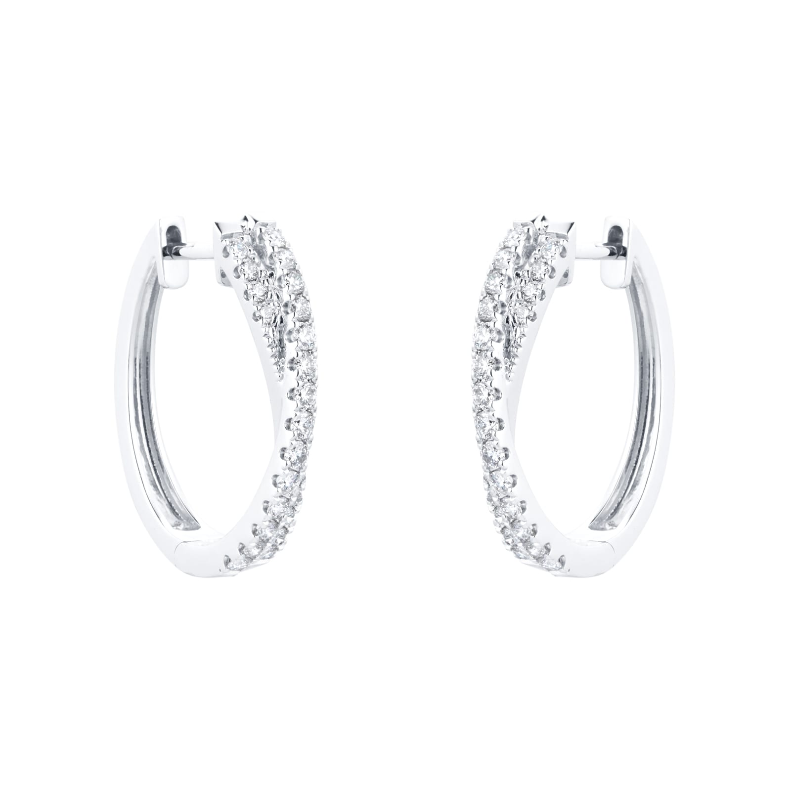 Goldsmiths 18ct White Gold Crossover Hoop Earrings