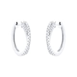 Goldsmiths 18ct White Gold Crossover Hoop Earrings