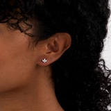 Goldsmiths 9ct White Gold Petal Stud Earrings