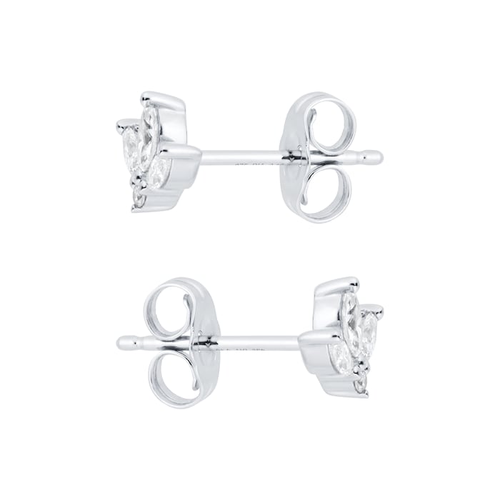 Goldsmiths 9ct White Gold Petal Stud Earrings