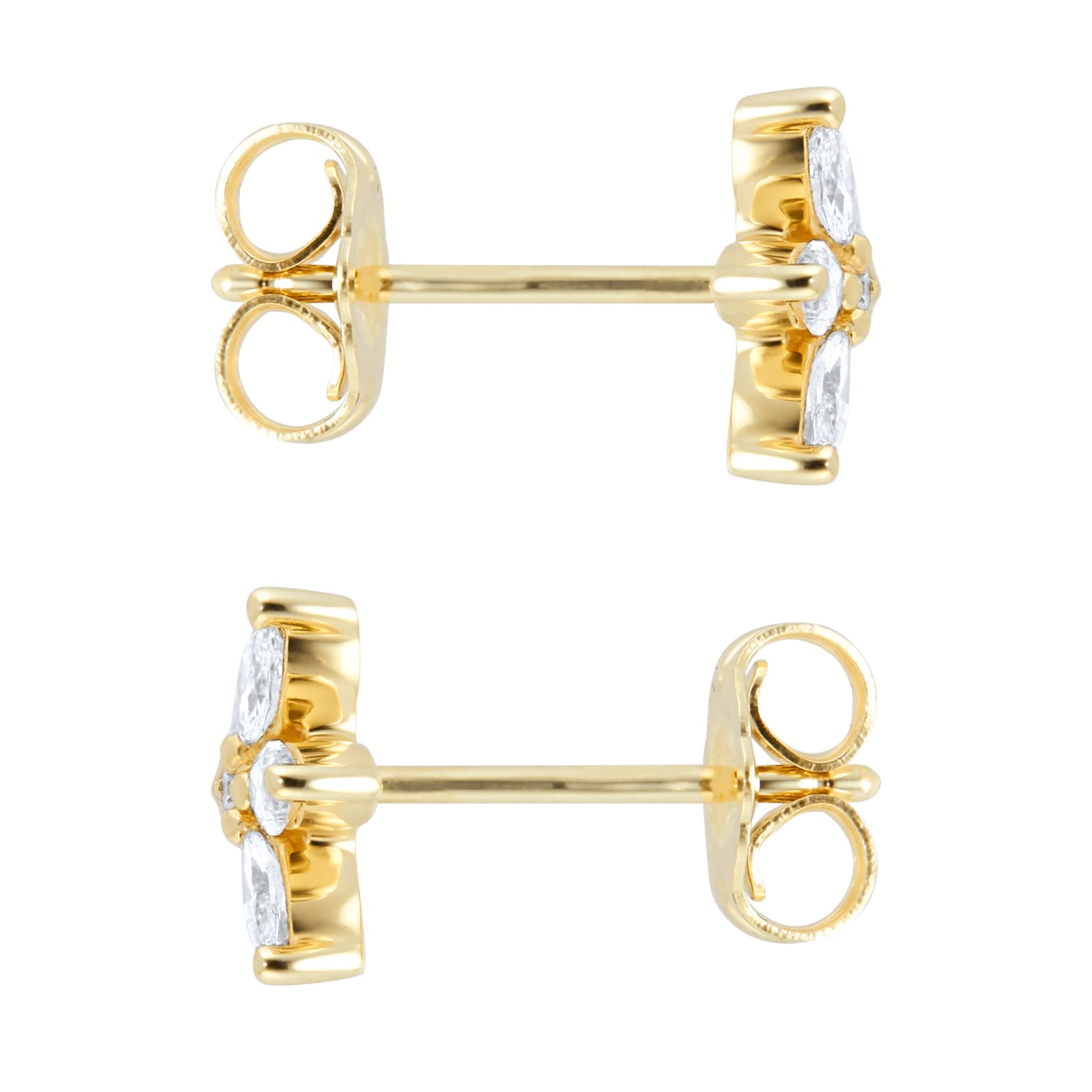 Goldsmiths 9ct Yellow Gold 0.26ct Petal Stud Earrings