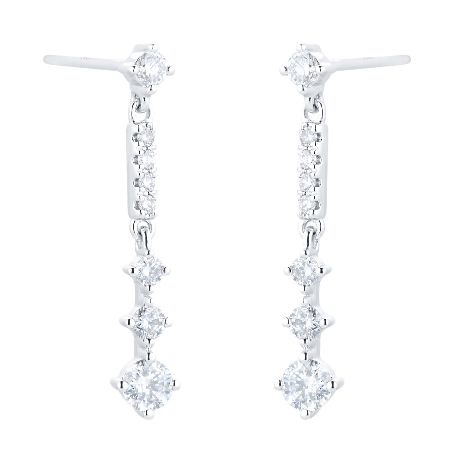 Goldsmiths 18ct White Gold Linear Drop Earrings Goldsmiths 18ct White Gold Linear Drop Earrings