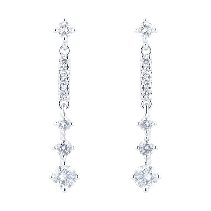 Goldsmiths 18ct White Gold Linear Drop Earrings