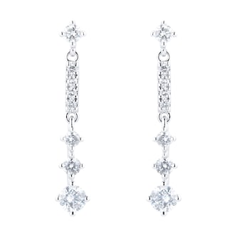 Goldsmiths 18ct White Gold Linear Drop Earrings Goldsmiths 18ct White Gold Linear Drop Earrings