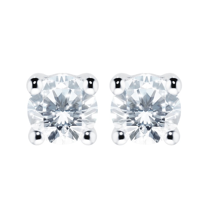 Goldsmiths Platinum 0.50ct Diamond Solitaire Stud Earrings