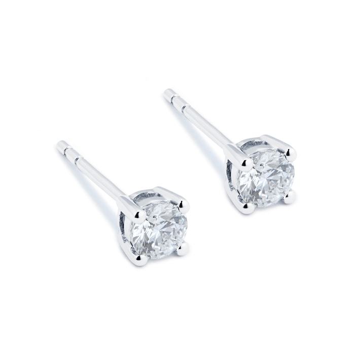 Goldsmiths Platinum 0.50ct Diamond Solitaire Stud Earrings