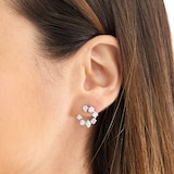 Mappin & Webb 18ct White Gold 2.23cttw Diamond Fancy Hoop Earrings