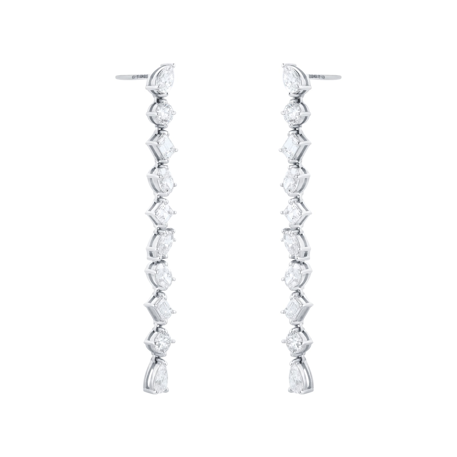Mappin & Webb 18ct White Gold 3.80cttw Fancy Pear Cut Drop Earrings Mappin & Webb 18ct White Gold 3.80cttw Fancy Pear Cut Drop Earrings