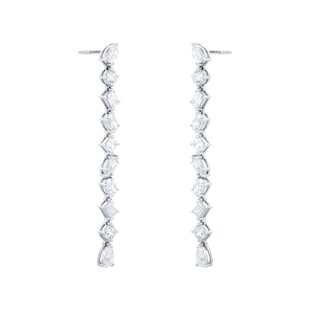 Mappin & Webb 18ct White Gold 3.80cttw Fancy Pear Cut Drop Earrings