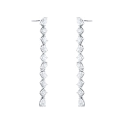 12153269 - 18ct White Gold 3.80cttw Fancy Pear Cut Drop Earrings