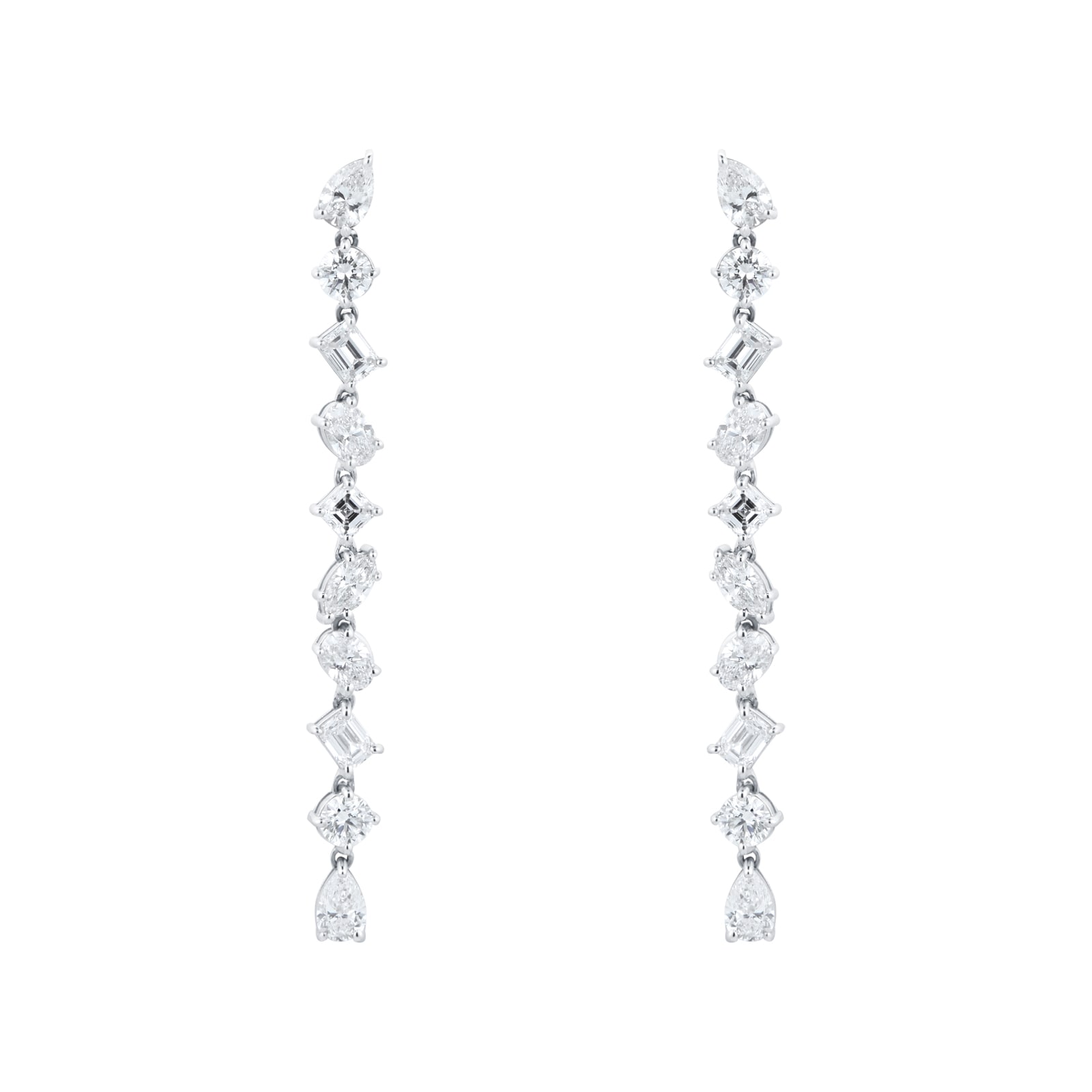 Mappin & Webb 18ct White Gold 3.80cttw Fancy Pear Cut Drop Earrings Mappin & Webb 18ct White Gold 3.80cttw Fancy Pear Cut Drop Earrings