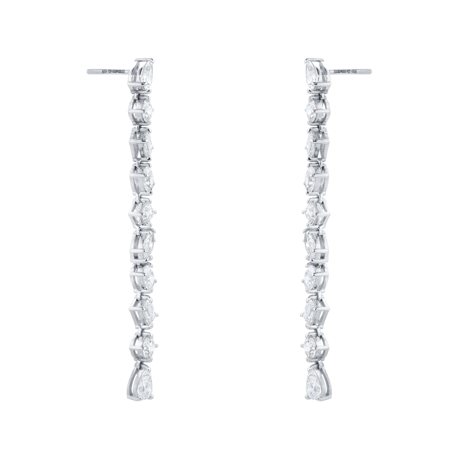 Mappin & Webb 18ct White Gold 3.80cttw Fancy Pear Cut Drop Earrings Mappin & Webb 18ct White Gold 3.80cttw Fancy Pear Cut Drop Earrings