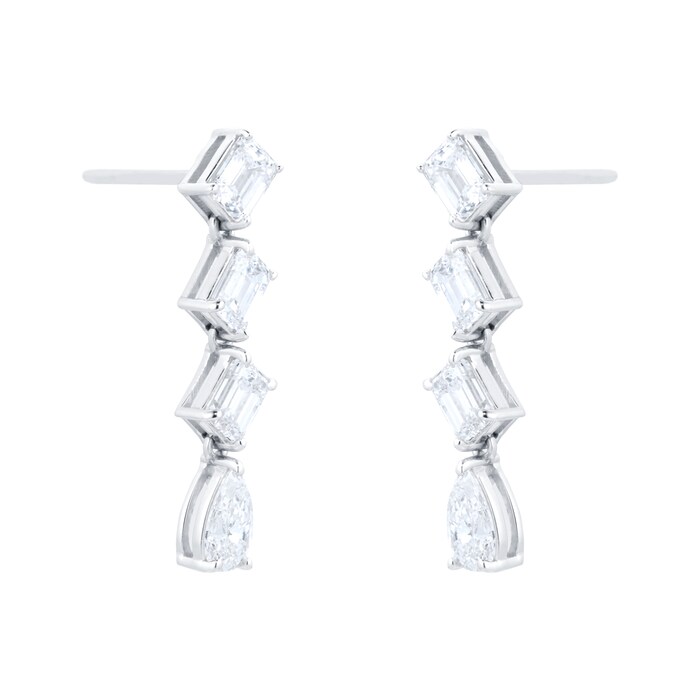 Mappin & Webb 18ct White Gold 2.43cttw Fancy Drop Earrings