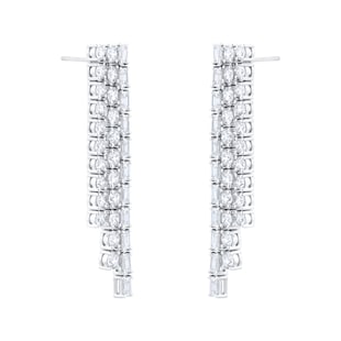 Mappin & Webb 18ct White Gold 7.67cttw Diamond Waterfall Drop Earrings