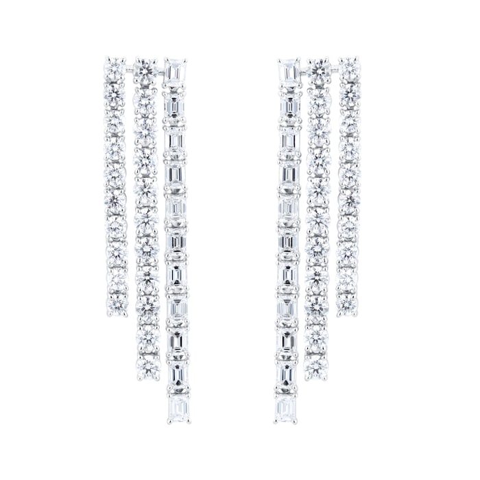 Mappin & Webb 18ct White Gold 7.67cttw Diamond Waterfall Drop Earrings