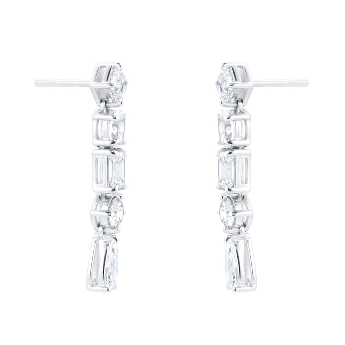 Mappin & Webb 18ct White Gold 2.21cttw Fancy Mixed Cut Drop Earrings