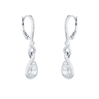 Mappin & Webb Platinum 2.62ct Pear Cut Diamond Halo Drop Earrings