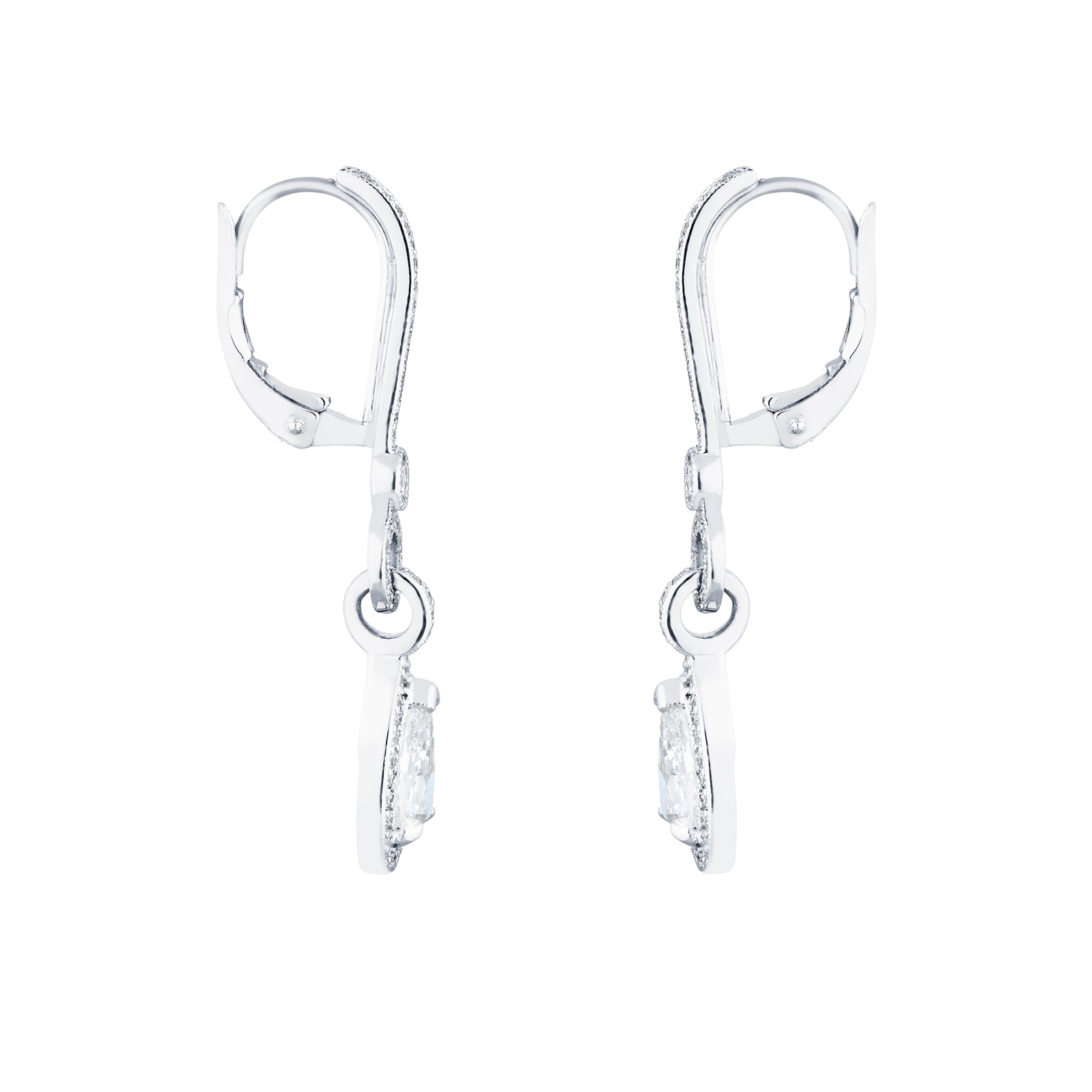 Mappin & Webb Platinum 2.62ct Pear Cut Diamond Halo Drop Earrings Mappin & Webb Platinum 2.62ct Pear Cut Diamond Halo Drop Earrings