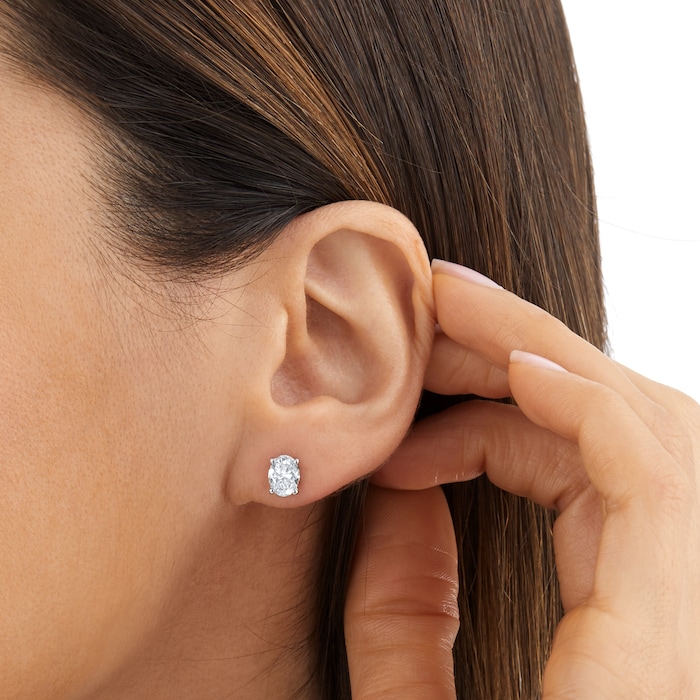 Mappin & Webb Platinum 2.00cttw Oval Cut Diamond Stud Earrings
