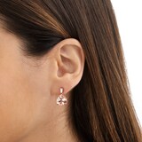 Mappin & Webb 18ct Rose Gold 7.96ct Pear Cut Morganite & 0.37cttw Baguette Cut Diamond Drop Earrings