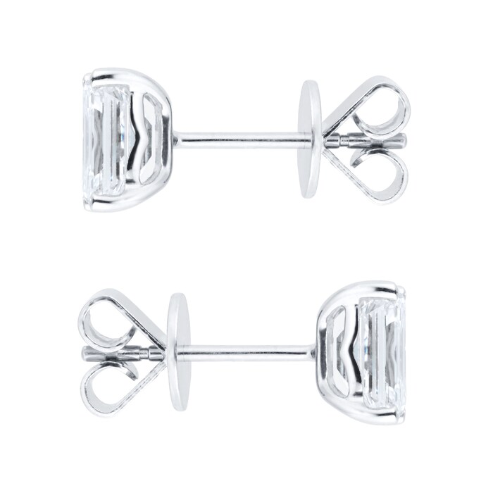 Mappin & Webb Platinum 2.00cttw Emerald Cut Stud Earrings