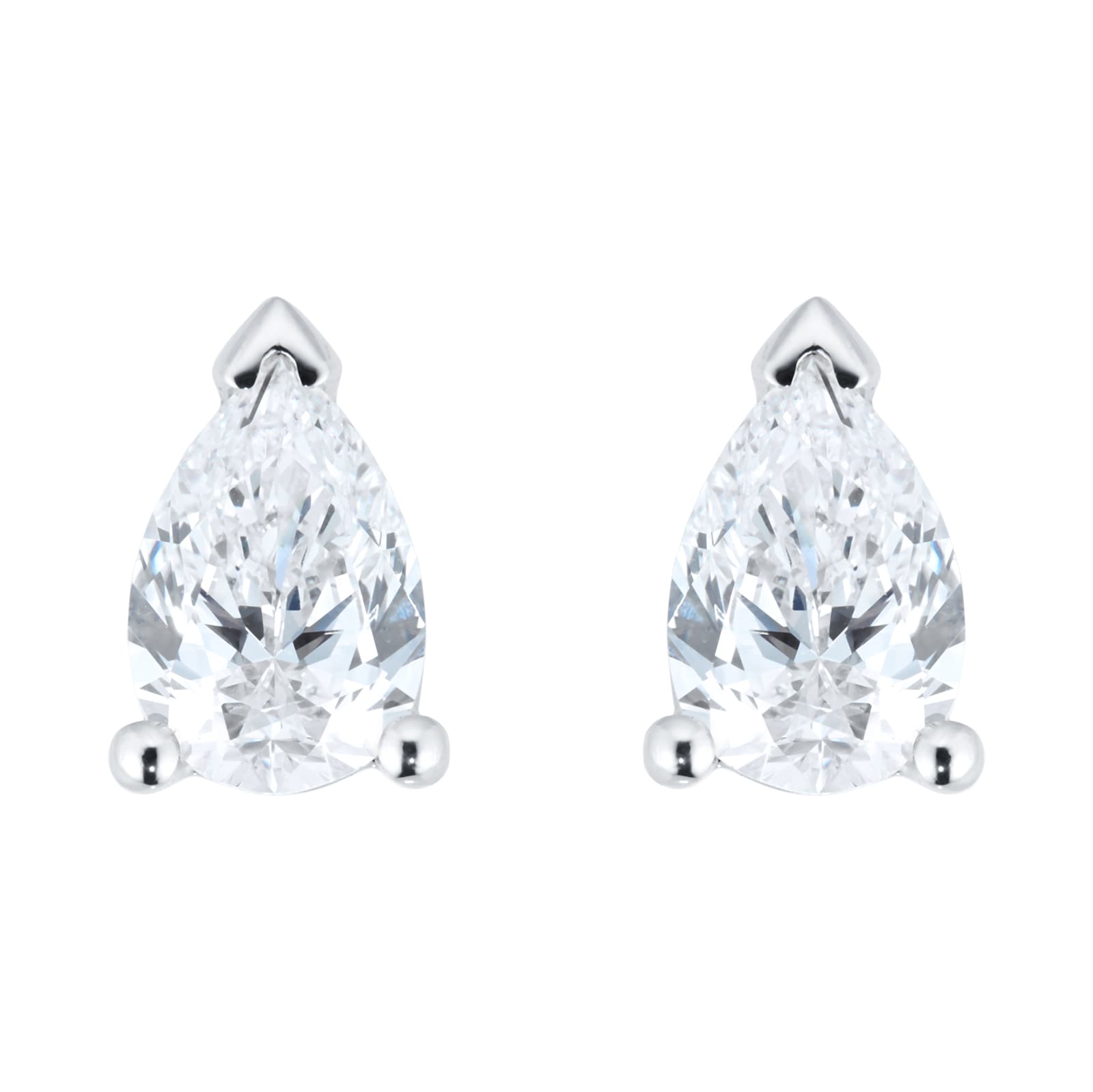 Platinum 2.00cttw Pear Cut Diamond Stud Earrings