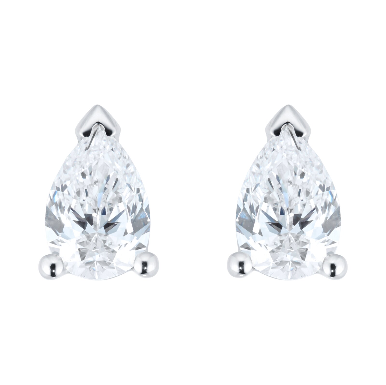 Platinum 2.00cttw Pear Cut Diamond Stud Earrings