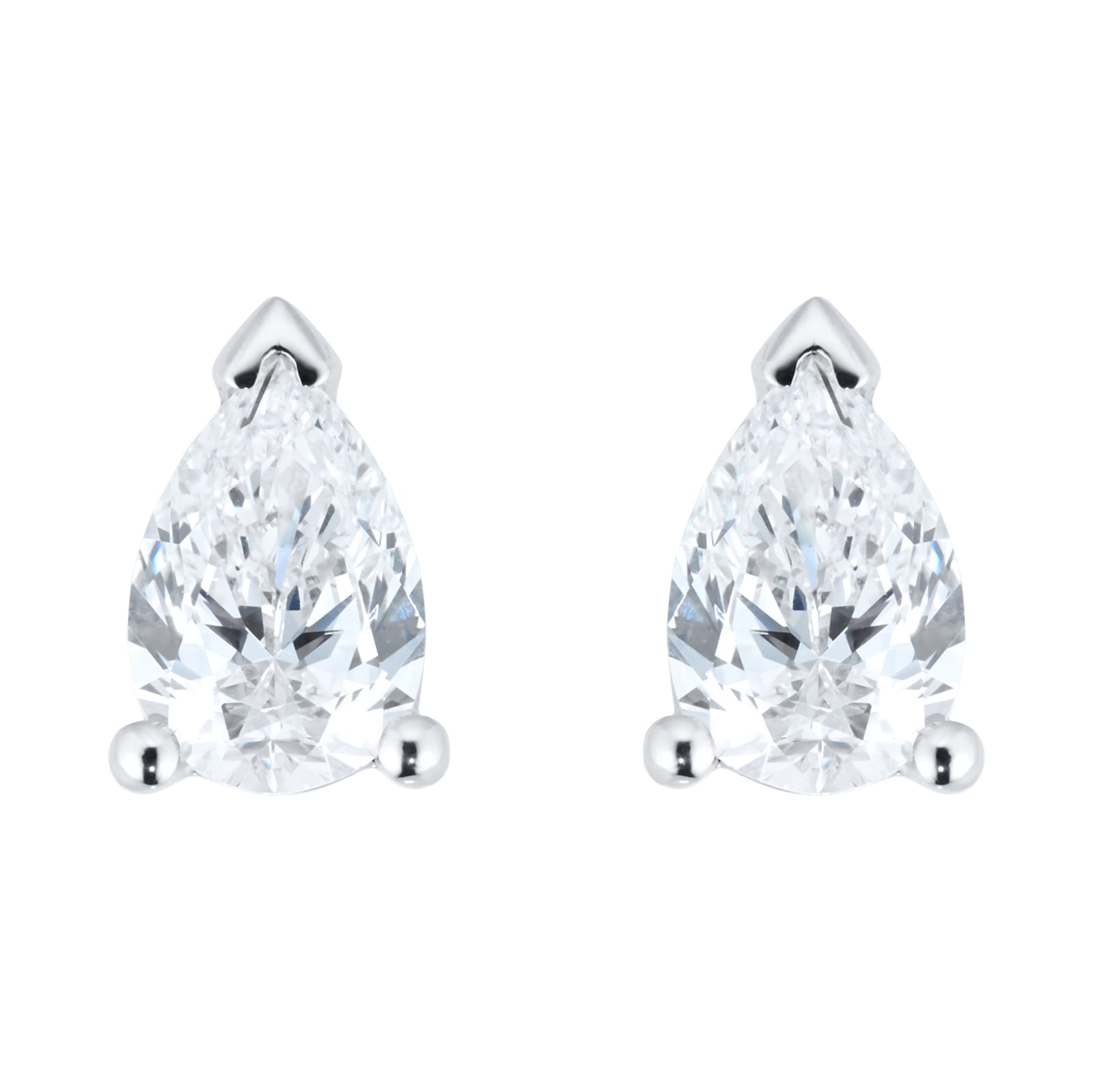 Mappin & Webb Platinum 2.00cttw Pear Cut Diamond Stud Earrings