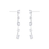 Mappin & Webb 18ct White Gold 1.48cttw Emerald and Brilliant Cut Bar Drop Earrings