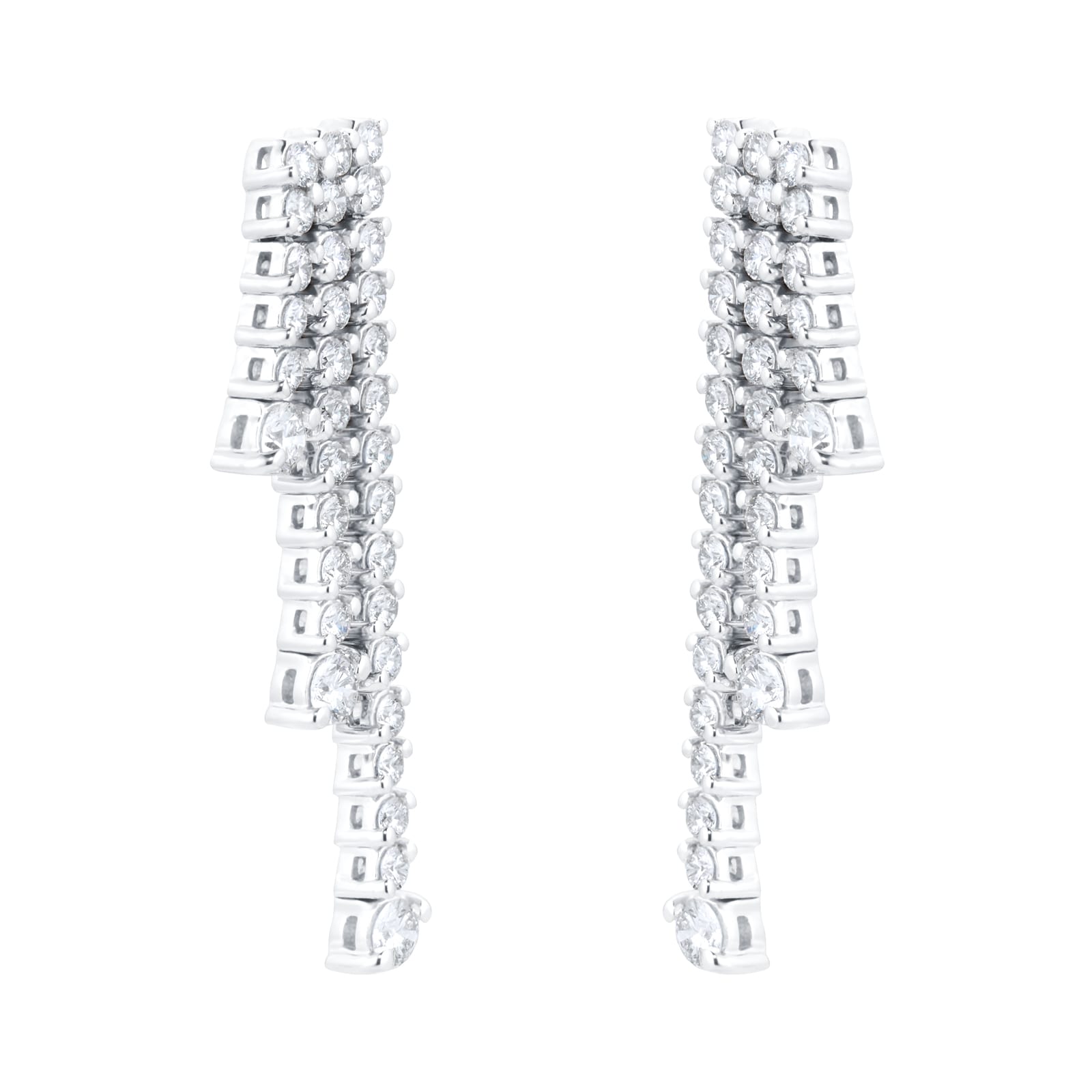 Mappin & Webb 18ct White Gold 3.26cttw Brilliant Cut Diamond Waterfall Drop Earrings