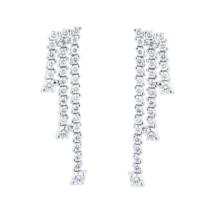 Mappin & Webb 18ct White Gold 3.26cttw Brilliant Cut Diamond Waterfall Drop Earrings