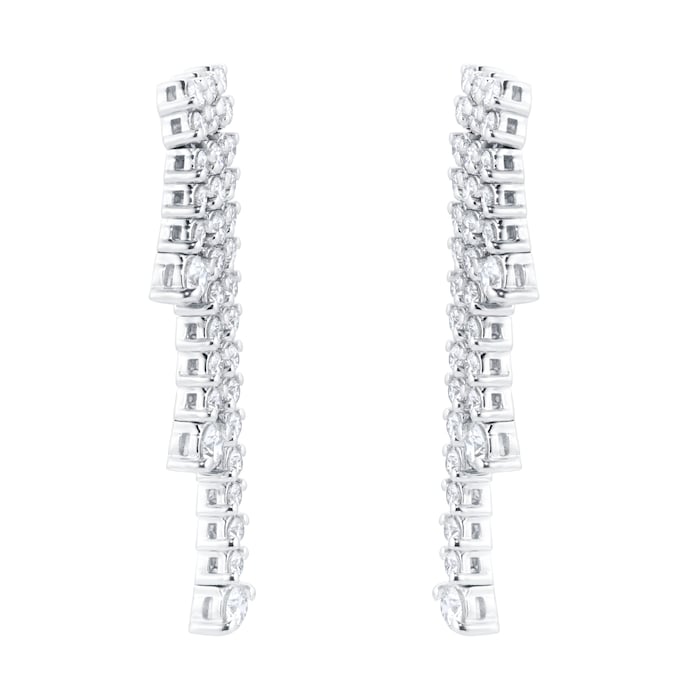 Mappin & Webb 18ct White Gold 3.26cttw Brilliant Cut Diamond Waterfall Drop Earrings