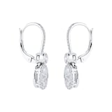 Mappin & Webb 18ct White Gold 2.1cttw Oval & Brilliant Cut Halo Drop Earrings