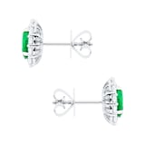 Mappin & Webb 18ct White Gold 0.80cttw Diamond and Emerald Cut Oval Stud Earrings