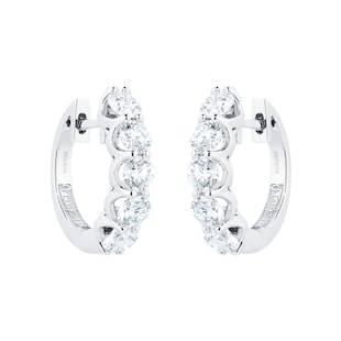 Mappin & Webb 18ct White Gold 2.00cttw Ten Stone Diamond Huggie Earrings