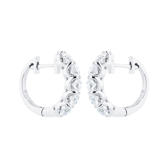 Mappin & Webb 18ct White Gold 2.00cttw Ten Stone Diamond Huggie Earrings