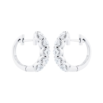 Mappin & Webb 18ct White Gold 2.00cttw Ten Stone Diamond Huggie Earrings