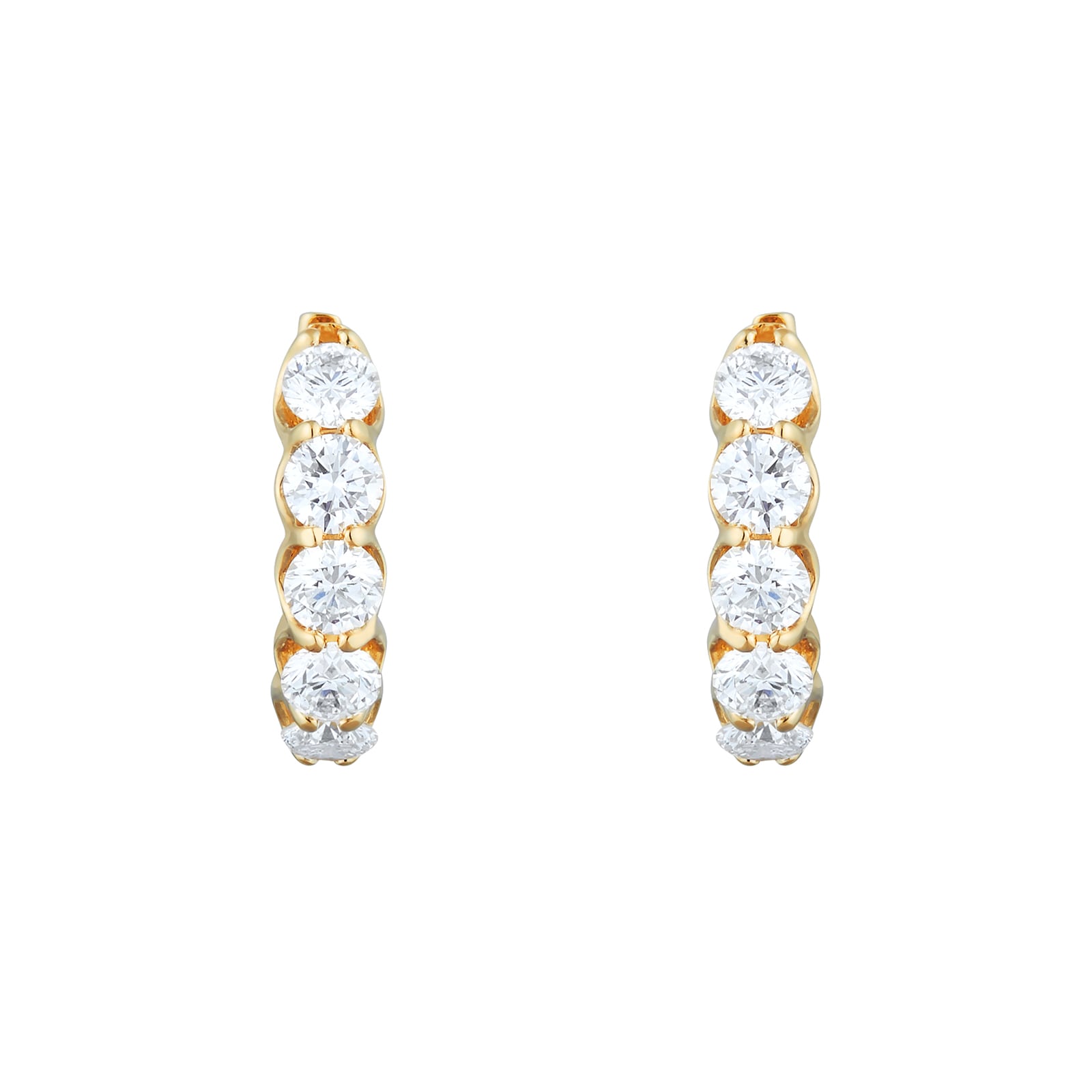 Mappin & Webb 18ct Yellow Gold 2.00cttw Ten Stone Diamond Huggie Earrings