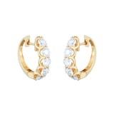 Mappin & Webb 18ct Yellow Gold 2.00cttw Ten Stone Diamond Huggie Earrings