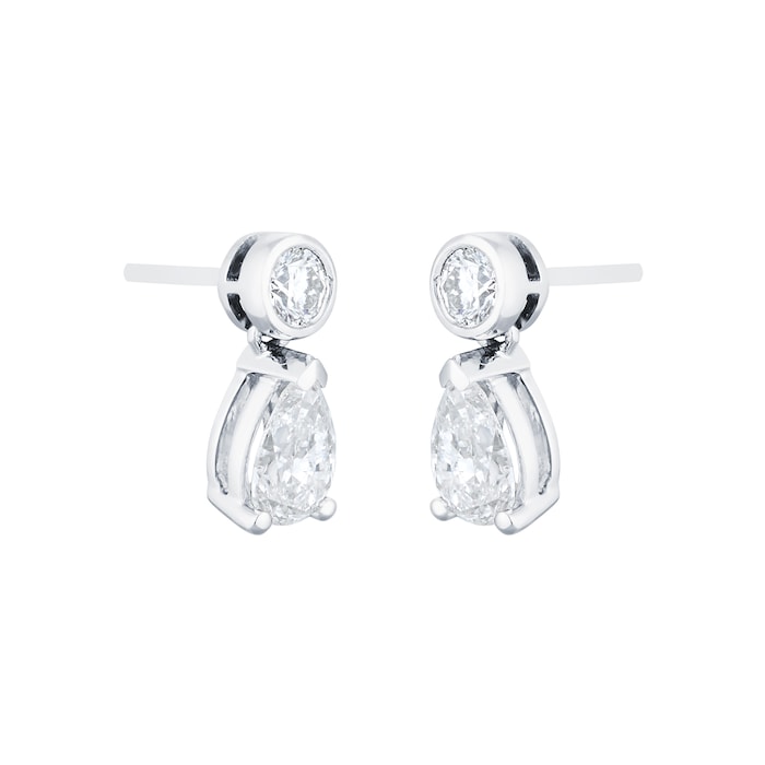 Mappin & Webb Platinum 2.00cttw Pear Cut Diamond Drop Earrings
