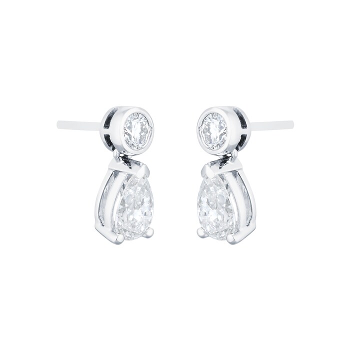 Mappin & Webb Platinum 2.00cttw Pear Cut Diamond Drop Earrings