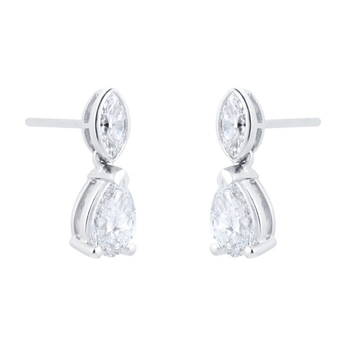 Mappin & Webb Platinum 2.00cttw Pear Cut Diamond Drop Earrings