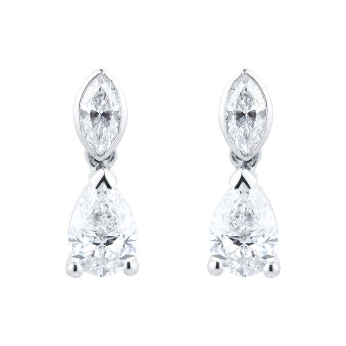 Mappin & Webb Platinum 2.00cttw Pear Cut Diamond Drop Earrings