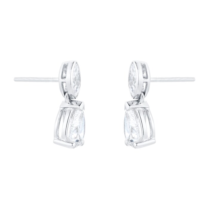 Mappin & Webb Platinum 2.00cttw Pear Cut Diamond Drop Earrings