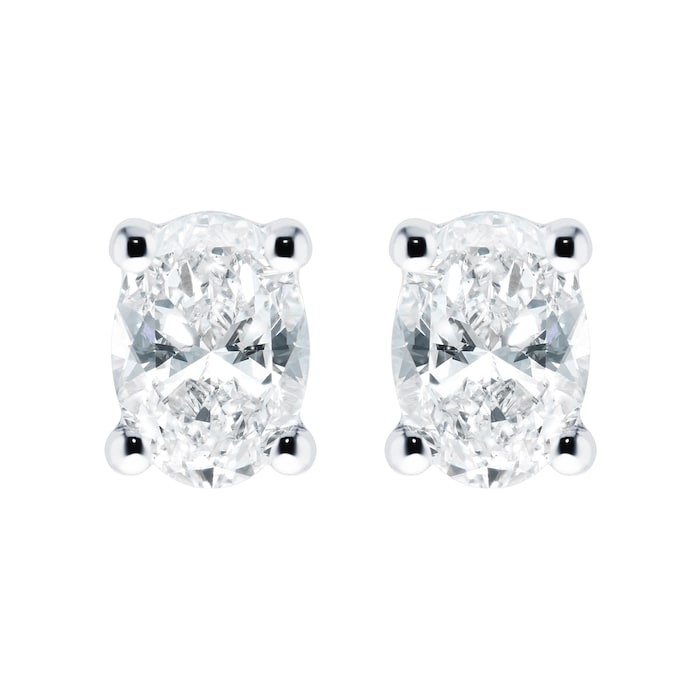 Mappin & Webb Platinum 1.40cttw Oval Cut Diamond Stud Earrings