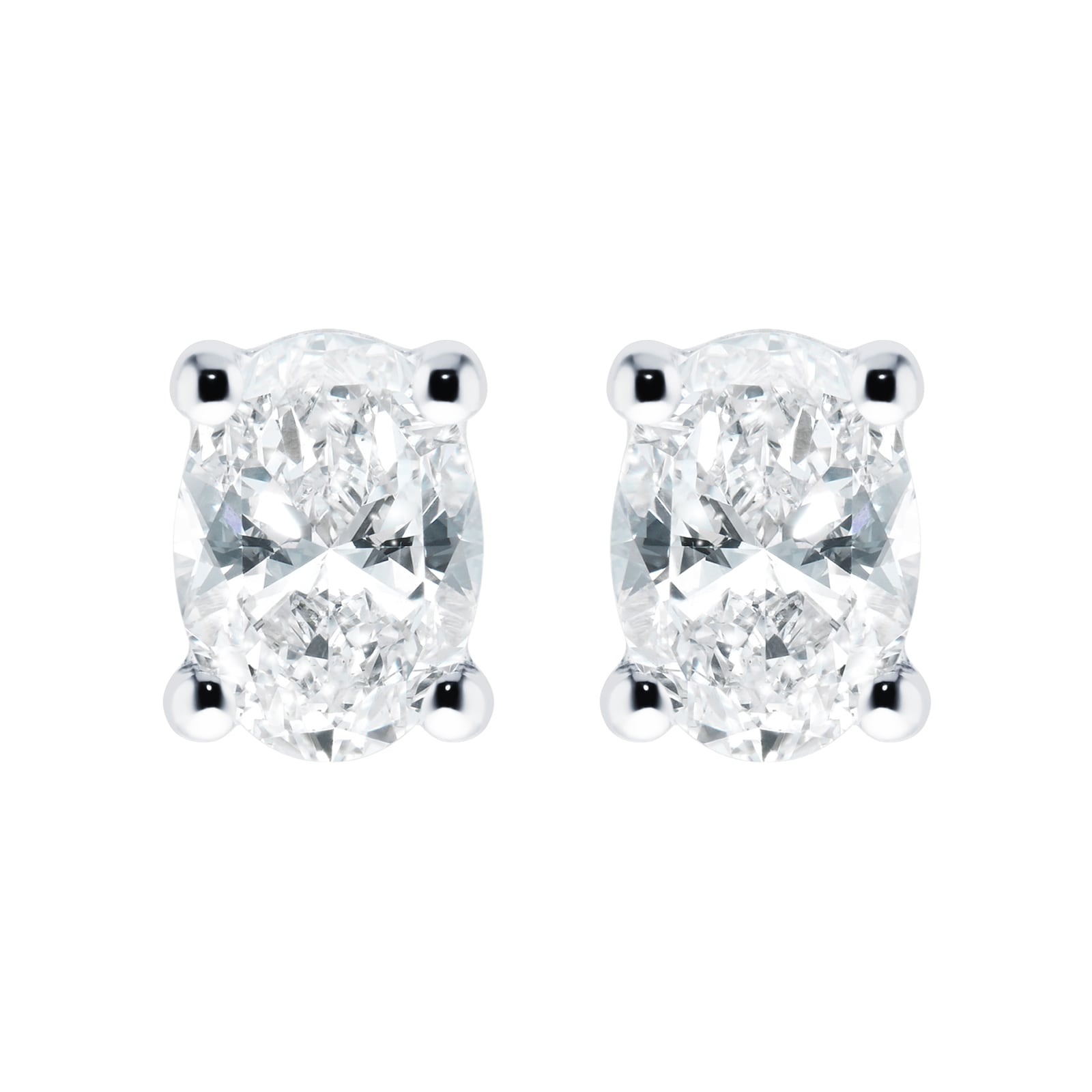 Mappin & Webb Platinum 1.40cttw Oval Cut Diamond Stud Earrings